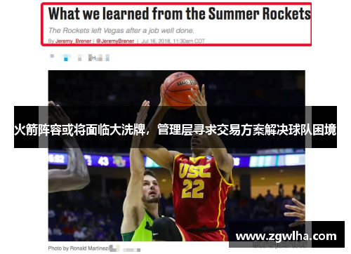 火箭阵容或将面临大洗牌，管理层寻求交易方案解决球队困境